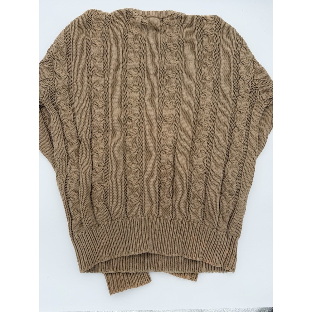 Abercrombie & Fitch Vintage Y2K Tan Brown Knit Sweater Women's Size Small Cotton - Picture 4 of 6